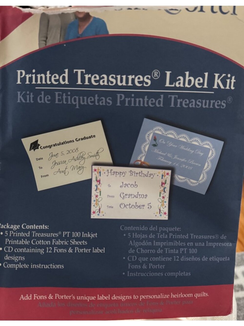 Fons & Porter Printed Treasures Label Kit 10 Sheets CD Inkjet Printable Flaw